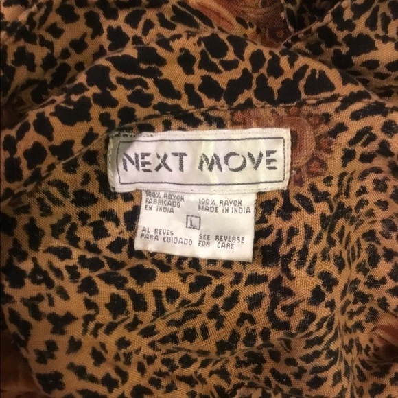 Next Move L floral cheetah print Blouse - Picture 15 of 16